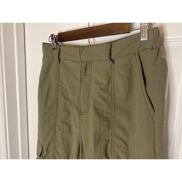 Love Tree Size Green Parachute Cargo Pants Drawstring Hem High Rise Size Medium - Picture 2 of 10
